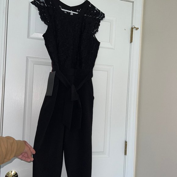 Bebe black jumpsuit with lace US size 4 - Picture 3 of 9